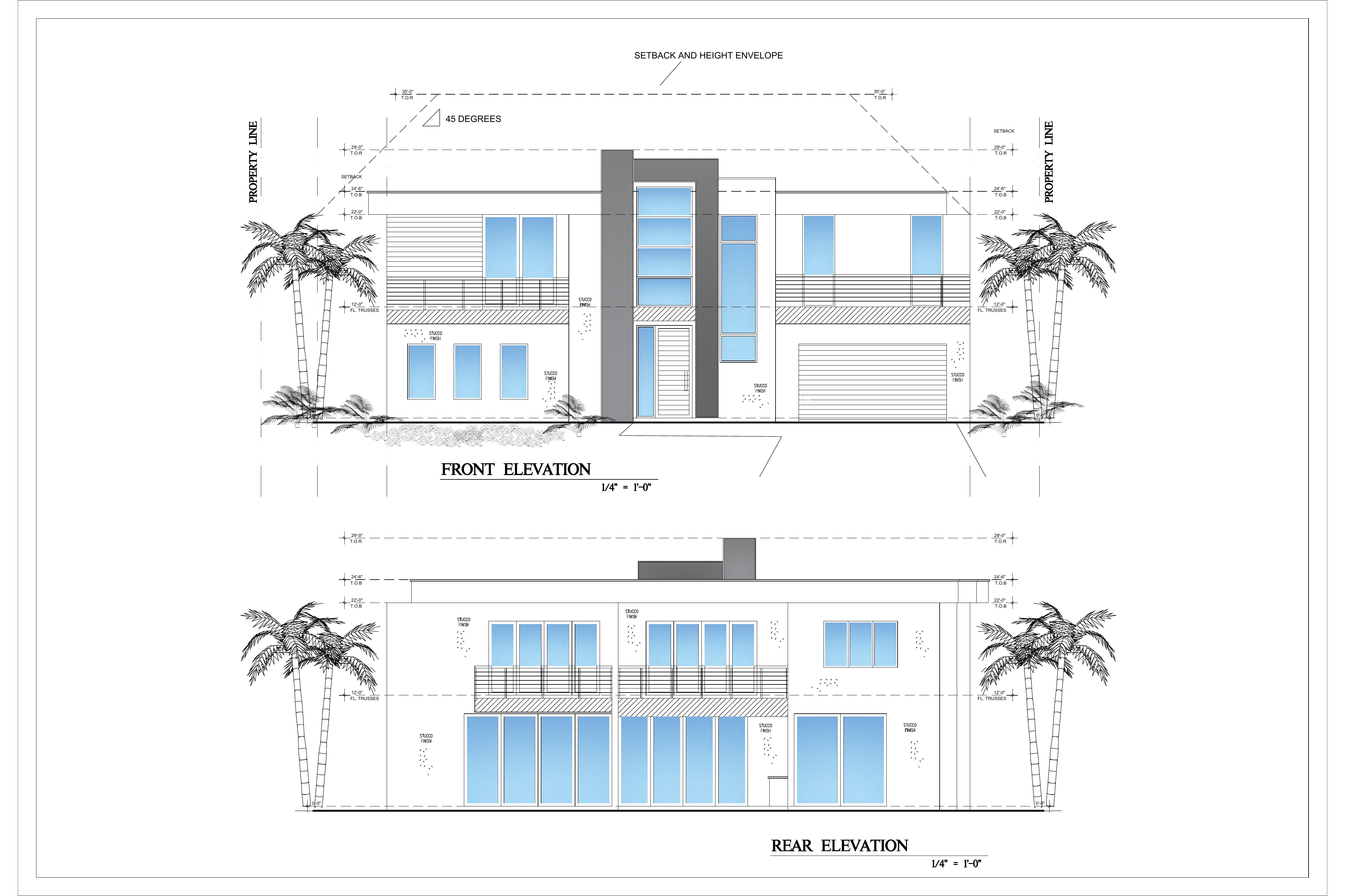 Supplied elevation sheet for the Model 01 concept study